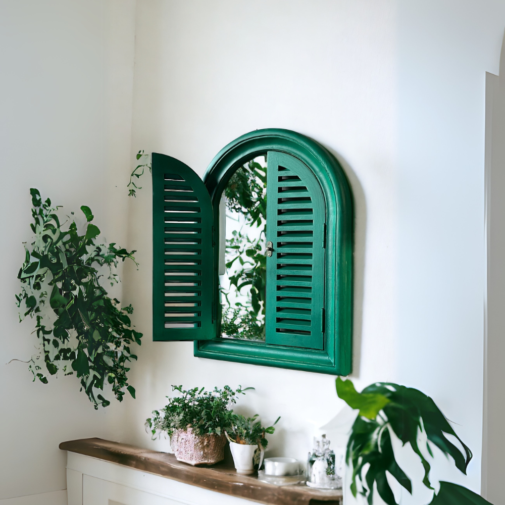 Arched Slatted Mirror