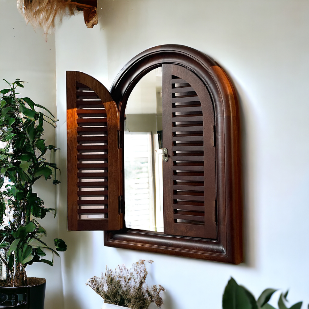 Arched Slatted Mirror