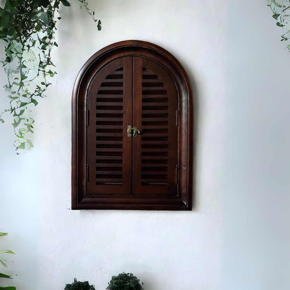 Arched Slatted Mirror
