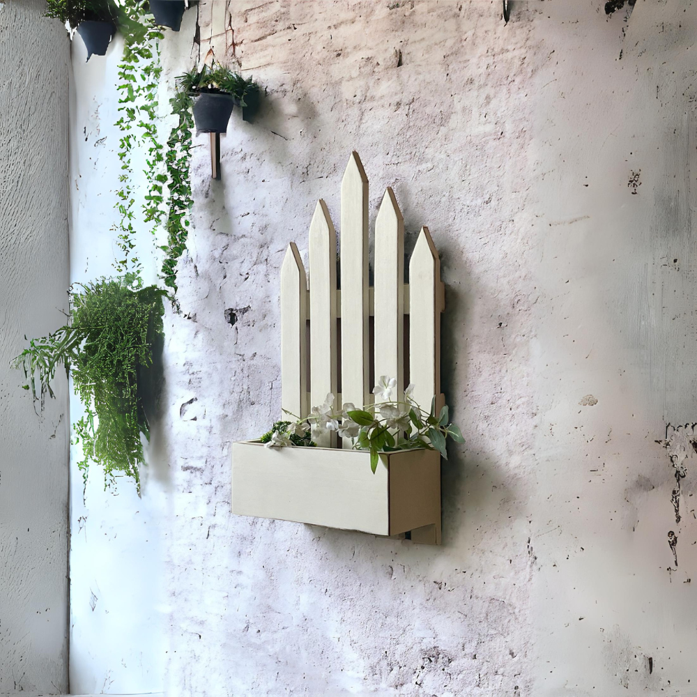 Fence-shaped wall planter
