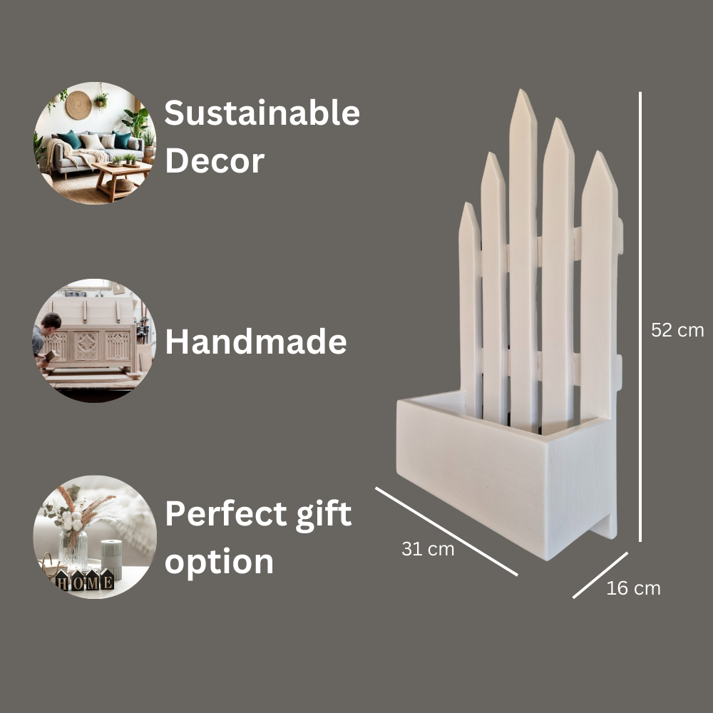 Fence-shaped wall planter