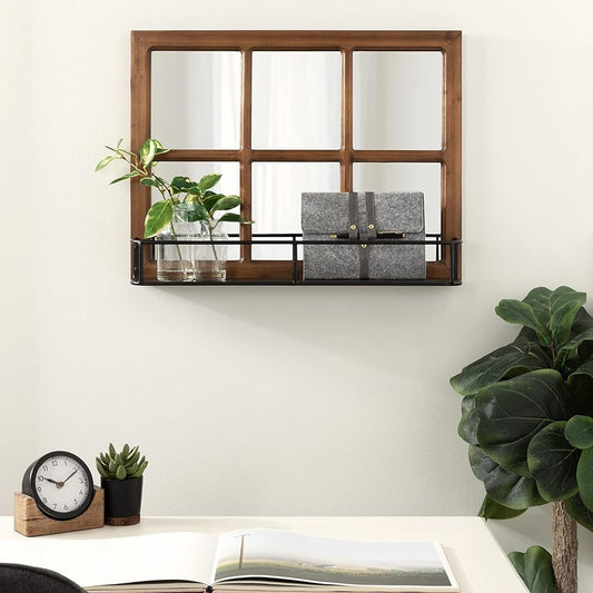 Horizontal Mirror with metal shelf