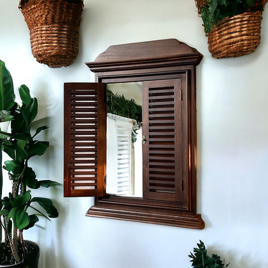 Faux Wooden Window (with mirror)